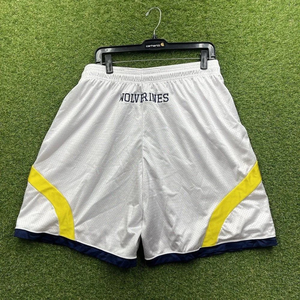 Michigan Wolverines Adidas Shorts Mens Extra Large Team Issued Basketball Y2K